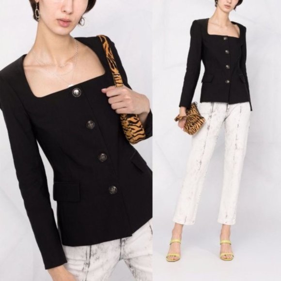 Veronica Beard Ria Collarless Jacket Black Blazer - Picture 3 of 9